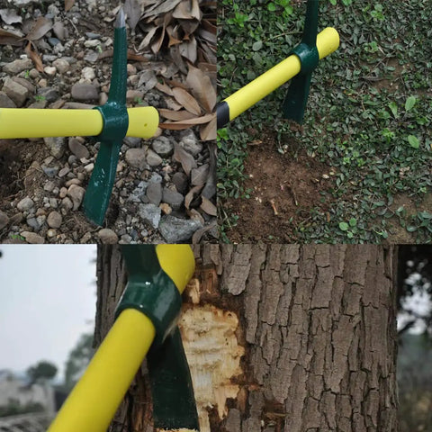 18 Inch Steel Forged Double Headed Pick Axe With Lightweight Plastic Coated Fiberglass Handle For Digging Weeding Gardening And Camping