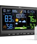 All In One Indoor Outdoor Weather Station With Atomic Clock, Wireless Temperature And Humidity Monitor, Large Display, Moon Phase