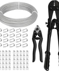 One Eighth Inch Stainless Steel Wire Rope Kit With 100 Feet Of Cable All In One Crimping Tool And Cutter 7 By 7 Strands Aircraft Cable
