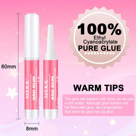 Ultra Fast Nail Glue For Acrylics And Press Ons, Super Strong Adhesive That Lasts 2 To 4 Weeks, Quick Dry In 3 To 5 Seconds Without UV