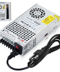 Front view of Beefy 24V 25A 600W DC Switching Power Supply with Universal 110V 220V Input Adjustable 21.6V to 26.4V Efficient SMPS