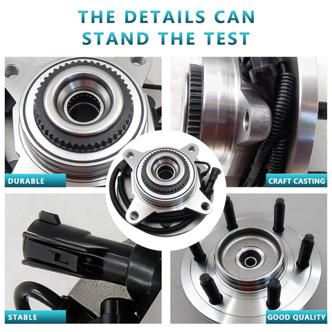 Front Wheel Bearing Hub Assembly 515119 For 2009 2010 Ford F-150 4WD 2 Pack Front Left And Right with ABS Sensor