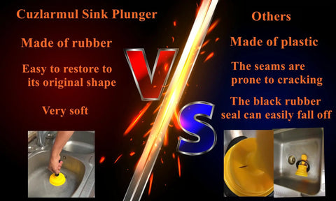 Cuzlarmul Compact Mini Sink Plunger With Short Handle displaying rubber design for effective unclogging in a sink.