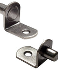 Gun Metal Color L Shaped Shelf Pins One Quarter Inch Diameter For Kitchen Cabinets Closets And Bookcases Twenty Pack Heavy Duty All Metal Durable Shelf Support Pegs Built To Last And Anti Corrosion, showcasing two shelf pins