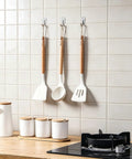 Clear Wire Wall Hooks With Removable Adhesive Strips No Damage Hacks For Ultimate Organization Holds Up To 2 Pounds Each for kitchen utensils