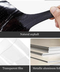 Straight Up Heavy Duty Self Adhesive Bitumen Roof Repair Tape Fo Real Zero Fuss Leak Sealant Roll showing natural asphalt and aluminum foil.
