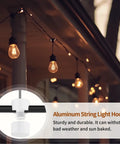 Outdoor string lights hanging from Six Pack Aluminum Swag Hooks For Ceiling Hanging No Fuss Heavy Duty White Ceiling Hooks