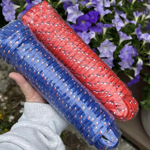 4 Pack 50 Feet Each Three Eighths Inch Polypropylene Rope Heavy Duty All Purpose Utility Line Weather Resistant Tie Downs