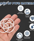 Fifty Heavy Duty PTFE Flat Washers Serving As Tough O Ring Gasket Spacers Sized Knockout For 34Mm Centers And 38Mm Edges in hand