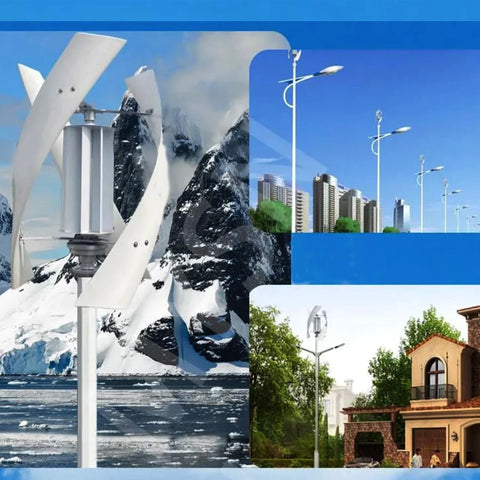 AISINILALAO wind turbine generator with white blades on a tall white tower