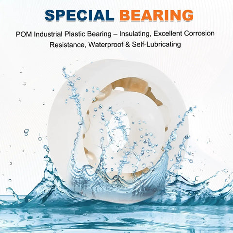 Eight Pack POM Plastic Bearings 4x11x4 mm Deep Groove Ball Bearings With Glass Balls And Nylon Cage splash water illustration