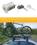 4 Pack SKS Lock Cores For Car Rack Systems with keys and bike secured on car roof rack