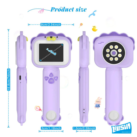 Portable Pocket Microscope For Kids With 2.4 Inch IPS Screen 1080P HD View, 8 Adjustable LEDs, 500x Magnification And 4x Zoom, Lion Themed STEM Toy Gift For 3 To 10 Year Old Boys And Girls, 18.8cm