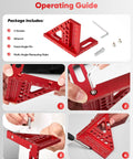 3D Multi Angle Measuring Square Ruler For Woodworking And Construction Pro Grade Aluminum Carpenter Square with tools and guide