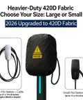 Heavy Duty EV Charger Cover For Tesla Wall Connector And Level 2 Plug With Rock Solid Buckle Straps, 420D fabric.