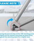 Close-up of Heavy Duty Hand Seamer And Sheet Metal Bender Two In One Tool being used for metal edge on roof seam.