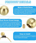 Brass Ball Lamp Finials Kit 17.5mm Solid Brass Shade Top Knob With Dual Thread 1 4 27 To M10 Adapter For Table And Floor Lamps