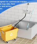 Commercial Mop Sink Faucet With Vacuum Breaker, Wall Mount 8 Inch Center Service Sink Faucet shown above utility sink.