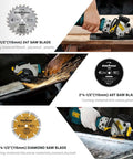 Enventor mini circular saw with three replacement blades (24T, 60T, diamond) from Amazon
