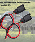 Ram 2500 License Plate Light Connector And Socket Kit Two Pack 2011-2018 5.7L 6.4L 6.7L Waterproof Harness with truck