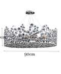 Top Tier Modern Pendant Light Featuring Crystal Details And Smart Energy Savings 90 Cm Straight Drop Hanging Chandelier Solid Anti Corrosion Build showcasing a 90 cm diameter and 30 cm height.