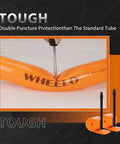 Two Pack Ultralight TPU Bike Inner Tubes 700C 18 32C Fits Road And Gravel Bikes With 65Mm Presta Valves Include Patch Kit Orange Featherweight At About Thirty Five Grams For Ride Ready For Tough Gravel And Road Rides being puncture tested