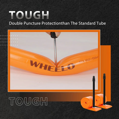 Two Pack Ultralight TPU Bike Inner Tubes 700C 18 32C Fits Road And Gravel Bikes With 65Mm Presta Valves Include Patch Kit Orange Featherweight At About Thirty Five Grams For Ride Ready For Tough Gravel And Road Rides being puncture tested
