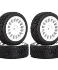 RC Car Upgrade Kit 68mm Rubber Tires And Wheels For 1/10 Scale RC Cars Built To Beef Up Performance On XV01 XV02 TT01 TT02 And Similar Models Durable Easy Install Great For Street Dirt And Racing Fun Silver