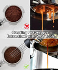 Espresso Distribution Tool and Portafilter Holder for Ninja Espresso Machines ES601 ES701 in use with extracted espresso shots.
