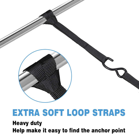 Heavy Duty Tie Down Straps With Hook Cam Buckle 1 Inch By 8 Feet 1200 Lb Break Strength 400 Lb Working Load Extra Soft Loops