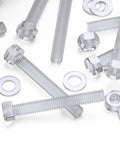 Kickass Clear Acrylic Hex Bolt Fastener Kit Paired With Nuts And Washers M8 X 60mm showcasing clear hex bolts, nuts, and washers.