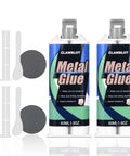 Heavy Duty Metal Glue And Steel Epoxy Two Pack Waterproof Liquid Weld 1.76 Oz Each, includes applicators and mixing trays