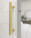 Interior Sliding Barn Door Hardware Madison Pull 12 Inch Brushed Gold Finish for Wood Interior Doors