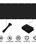 Black 3x16 Balcony Privacy Screen Made From HDPE UV Protected Fence Mesh Shade Net Cover with zip ties, blocks 95% sunlight