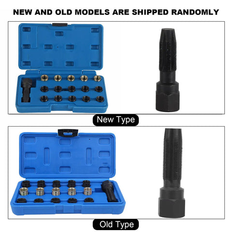 Premium Carbon Steel Thread Repair Kit For M14x1.25 And M16x1.25 Restores Damaged Bolts With Tough Tools Portable Design That Makes Fixing Stripped Threads No Big Deal For Your Garage Or Roadside Jobs, blue case and tap set