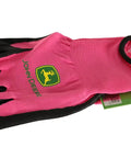 Women’s Nitrile Foam Palm Dipped Work Gloves with Elastic Wrist and Band Top Cuff, Light-Duty Grip, Black and Pink