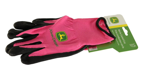 Women’s Nitrile Foam Palm Dipped Work Gloves with Elastic Wrist and Band Top Cuff, Light-Duty Grip, Black and Pink