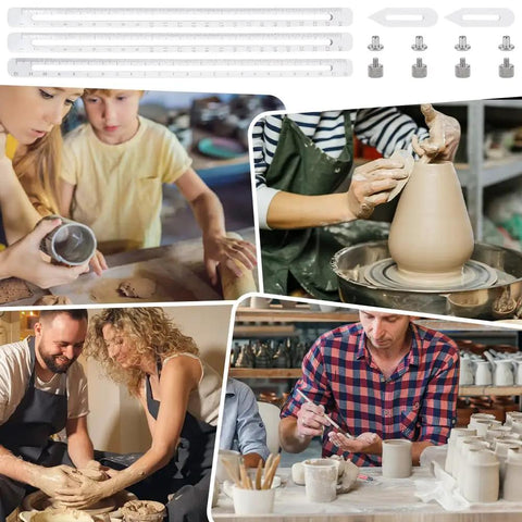 Adjustable Pottery Throwing Gauge Set With White Height Ruler And Extendable Measuring Arms For Clay Modeling Make Your Ceramic Kit A Legit Gotta Have Essential Today