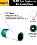 Non Marring 22mm Lug Nut Socket For 1/2 Inch Drive, 6 Point Wheel Protector Impact Socket, Cr-Mo Steel, side view