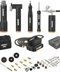 MakerX All In One Crafting Tool Deluxe Combo Kit With Hub 20V Power Share Battery Rotary Tool Mini Heat Gun Air Brush Accessories