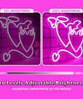 Pink Heart Angel Devil Neon Sign LED Light For Bedroom Wall Decor 14 By 13 Inch Acrylic Love Neon with adjustable brightness