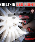 Built Tough Half Inch Cordless Impact Wrench Delivers Serious Grunt For Auto Work Compatible With Milwaukee 18V Batteries features built-in LED light for visibility.