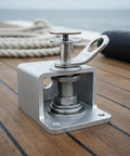 Deck Mount Guard Hanger With Quick Release Pin for Marine Gear and Rope Chafe Protection, Polished Stainless Steel No Slip Hook, One Hand Quick Clip for Easy Attachment or Detachment, Ideal for Yachts, Boats, RVs and Vessels, mounted on deck
