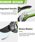 Premium design of Two Pack Garden Pruning Shears Kit With Eight Inch Bypass Pruner And Six And A Quarter Inch Straight Tip Pruner