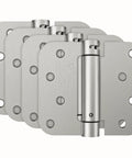 Top Shelf 4 Pack Self Closing Door Hinges With Adjustable Spring Tension No Sweat Setup Slick Brushed Nickel Finish.