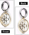 Front and back view of Gold Metal AirTag Protective Case And Key Ring Holder For Apple AirTag 2021 Tough Luggage Bike Pet Tracker