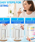 Legit Game Changer 8 In 1 Drinking Water Test Kit Featuring 50 Lead Detection Strips For Kitchen Tap And Rural Well Analysis in use.