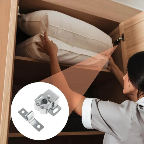 4 Pack Double Roller Cabinet Door Latch Set With Screws And Hardware For Closet Cabinets Kitchen RV Drawers Catches