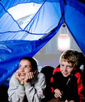 Children in tent with USB Rechargeable Night Light For Kids, Portable Camping Lantern With 3 Light Modes, Pink
