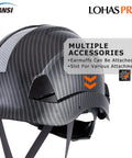 Heavy Duty Construction Hard Hat With Visor And Chin Strap White Ventilated Safety Helmet ANSI Z89.1 OSHA Approved detail view